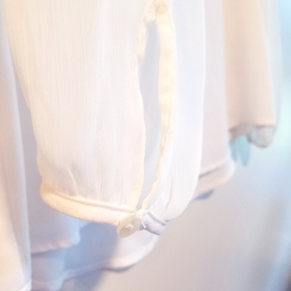 Candlelight Blouse with lace sheer neckline